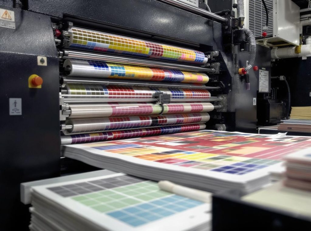 Offset printing press machine producing high-quality prints for luxury rigid boxes