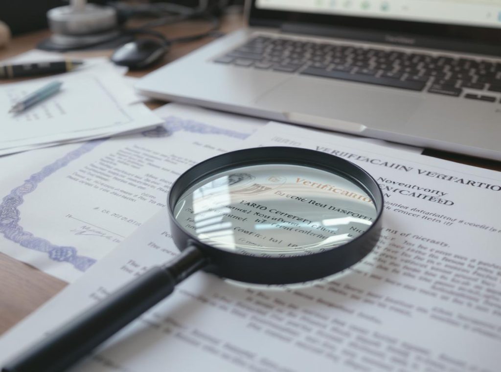 Business license verification documents and online supplier verification process