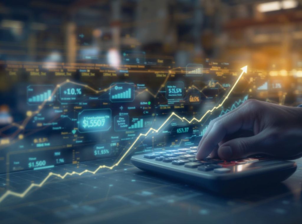 Factory audit cost savings analysis with financial charts