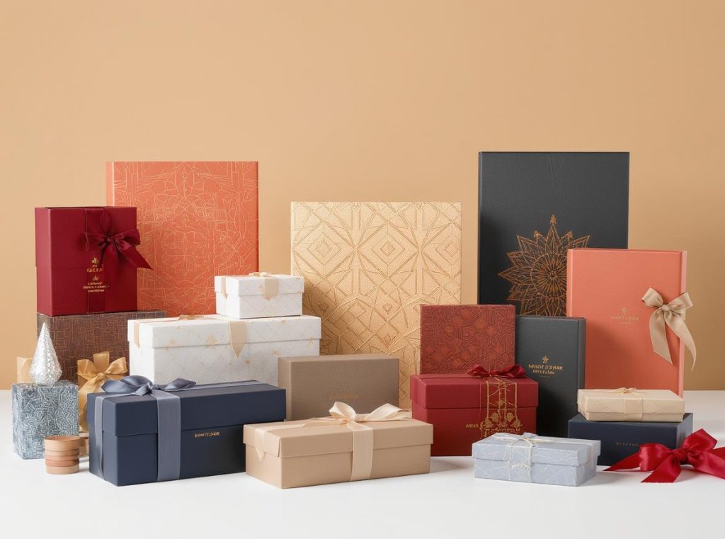 Various custom packaging designs showing Chinese manufacturers' customization capabilities