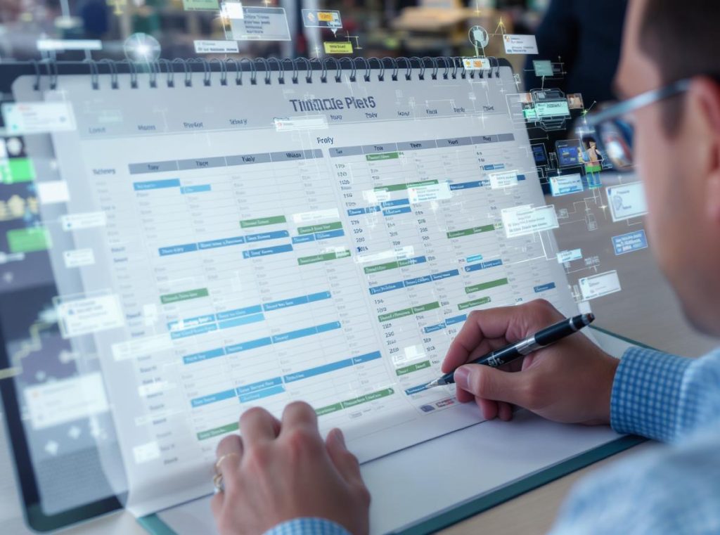 Factory audit scheduling timeline and project planning calendar