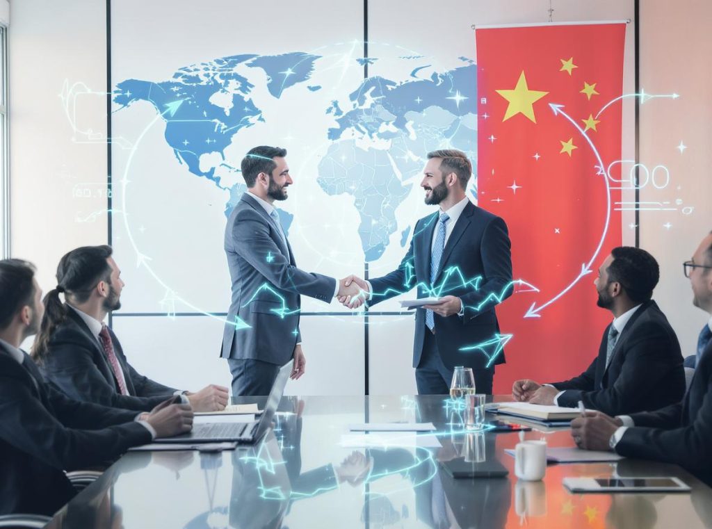 Business handshake showing direct sourcing partnership between buyer and Chinese manufacturer