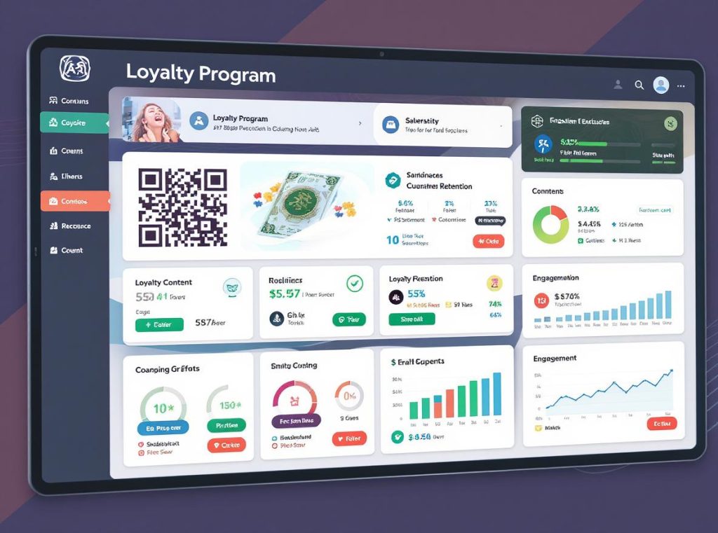 Customer loyalty program visualization showing QR code engagement and retention strategies