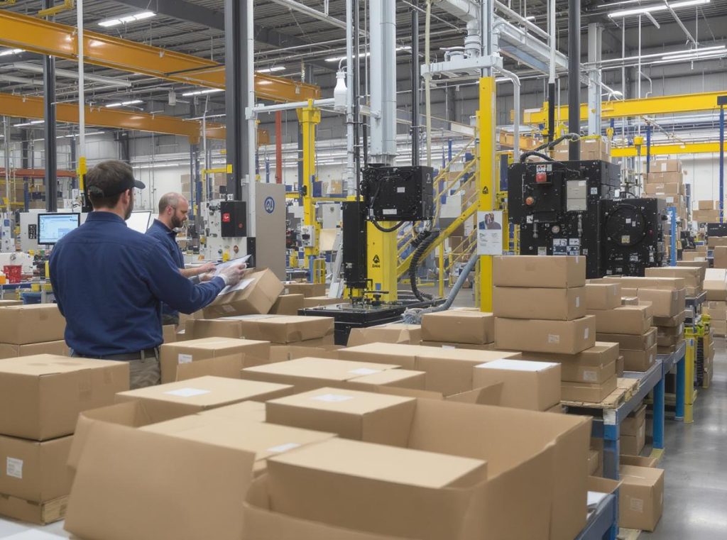 Custom corrugated packaging solutions being developed in modern manufacturing facility