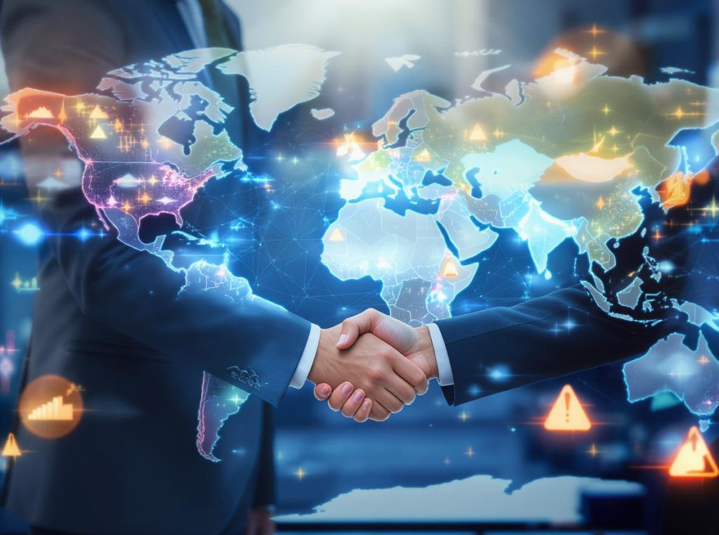 Professional trading company partnership showing international business collaboration