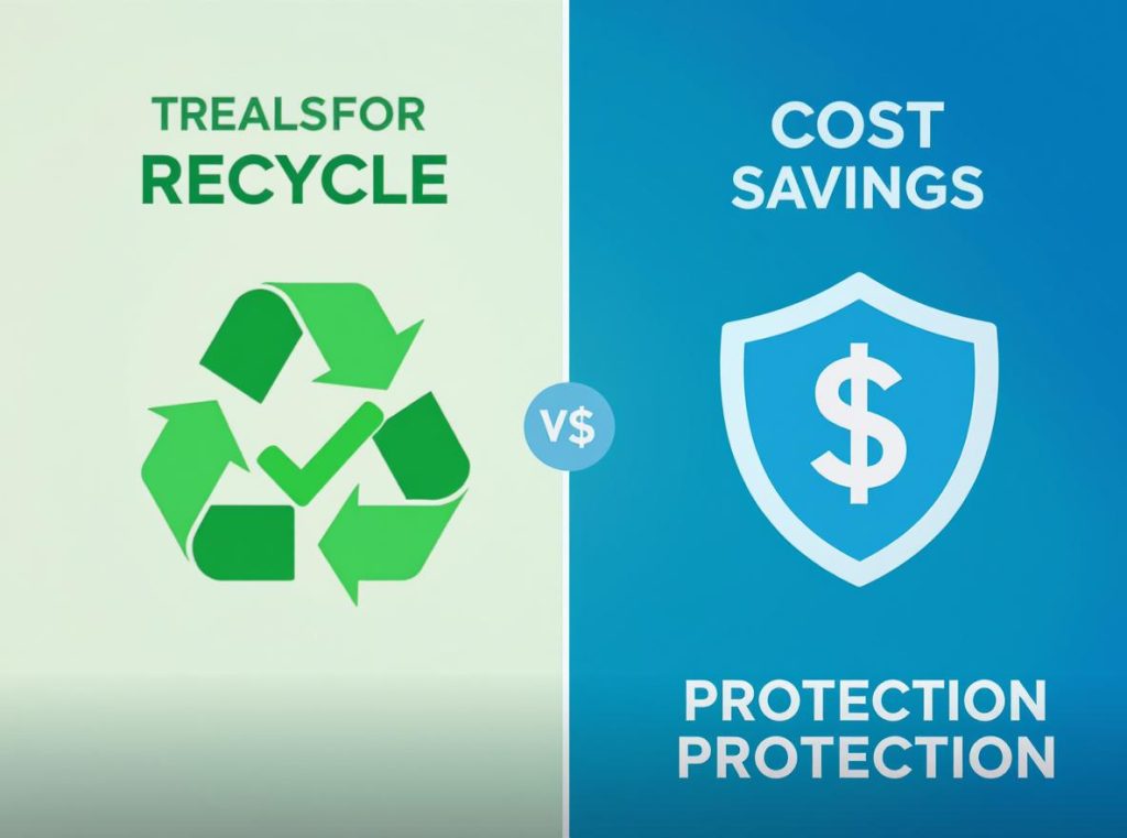 Infographic showing main advantages of paper void fill including recyclability, cost savings, and protection