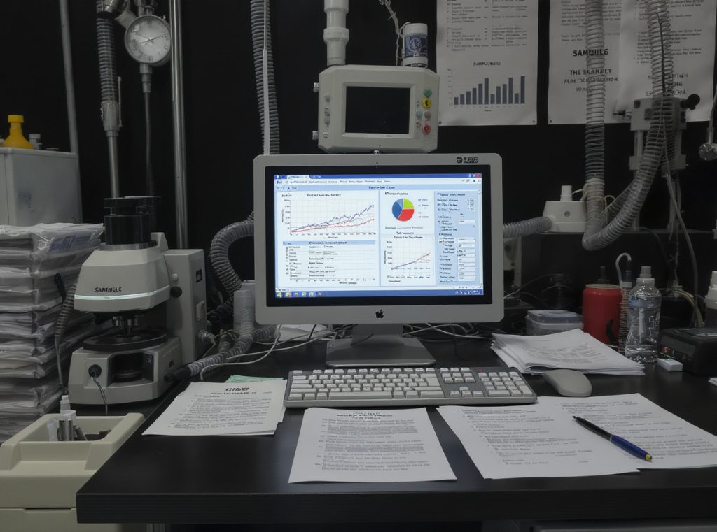 Quality control station with statistical process control charts and seal inspection equipment