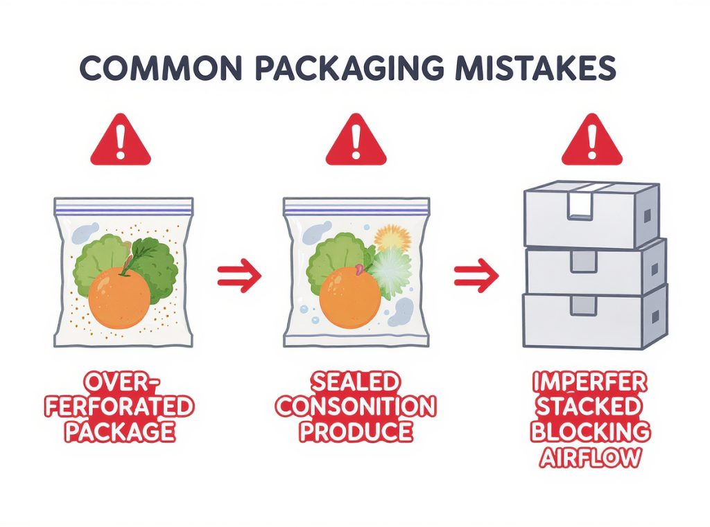 Common fresh produce packaging ventilation mistakes to avoid