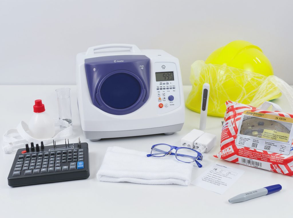 Child-resistant packaging testing laboratory with safety equipment and measurement tools